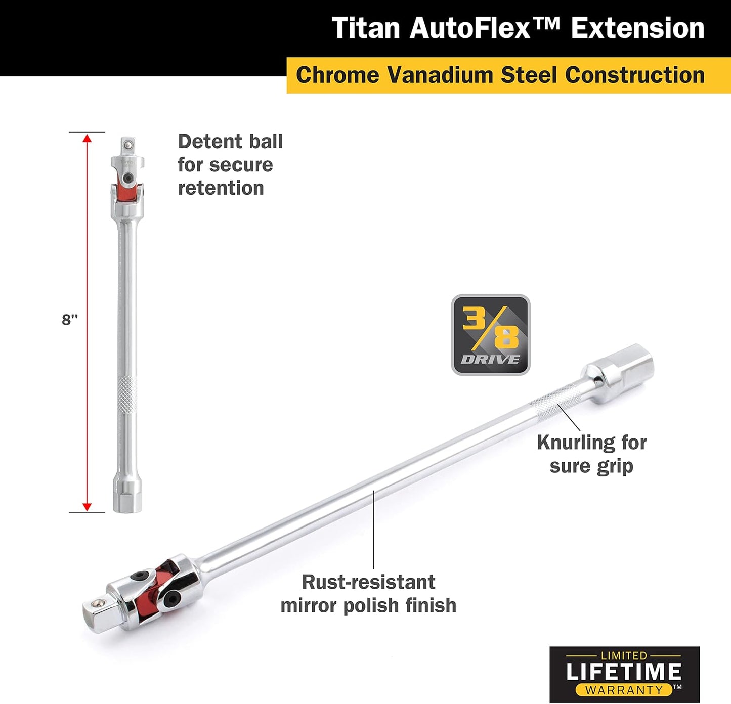 Adaptador junta universal auto flex 3/8x8"