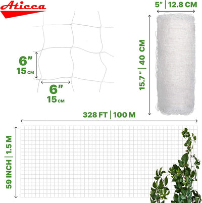 Malla de enrejado plástico 59x328pulg para plantas