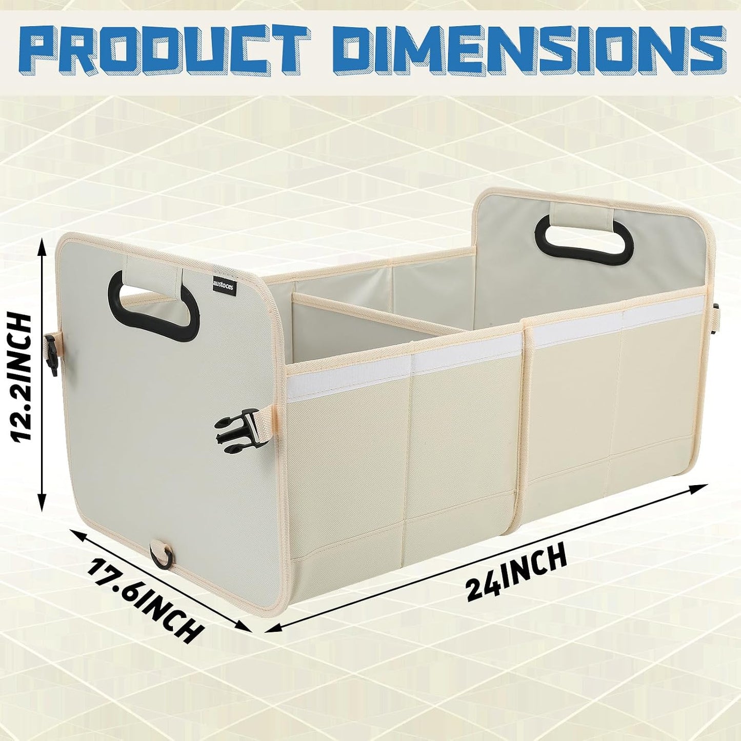 Organiz. maletero auto con cubierta suave beige