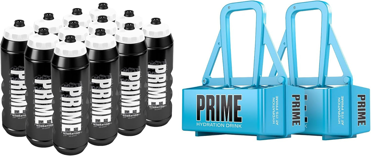 Botella agua deportiva 32oz grafiti negro set 12 + soporte