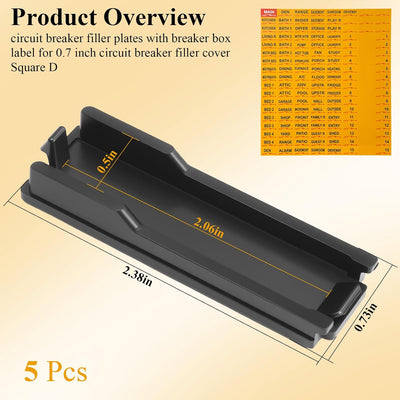 Placa llenado disyuntor 5 pzas para Eaton Cutler CHFPP blanco