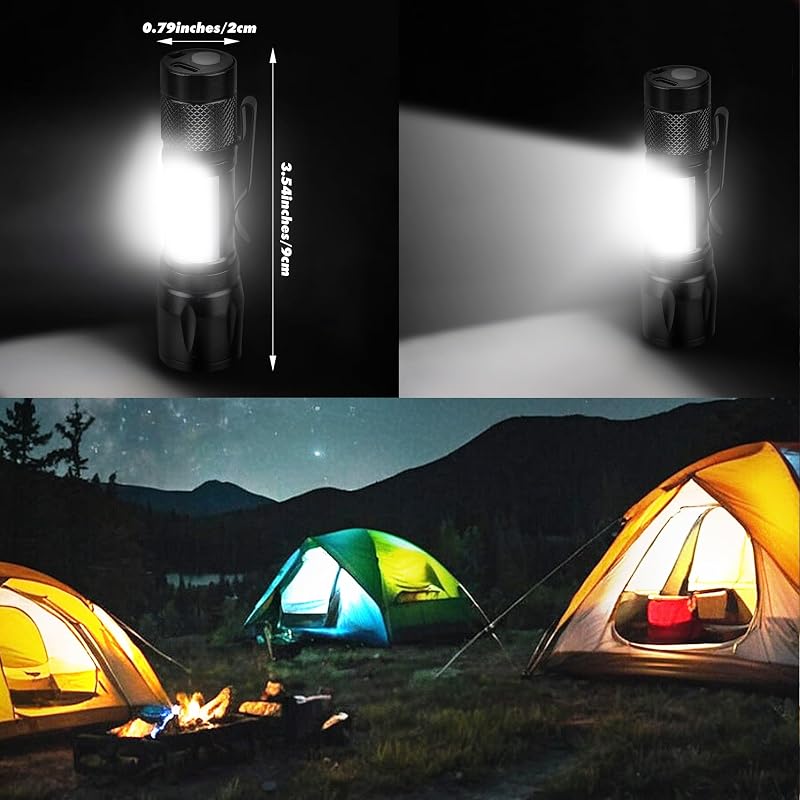 10 Linternas LED recargables USB brillantes EDC
