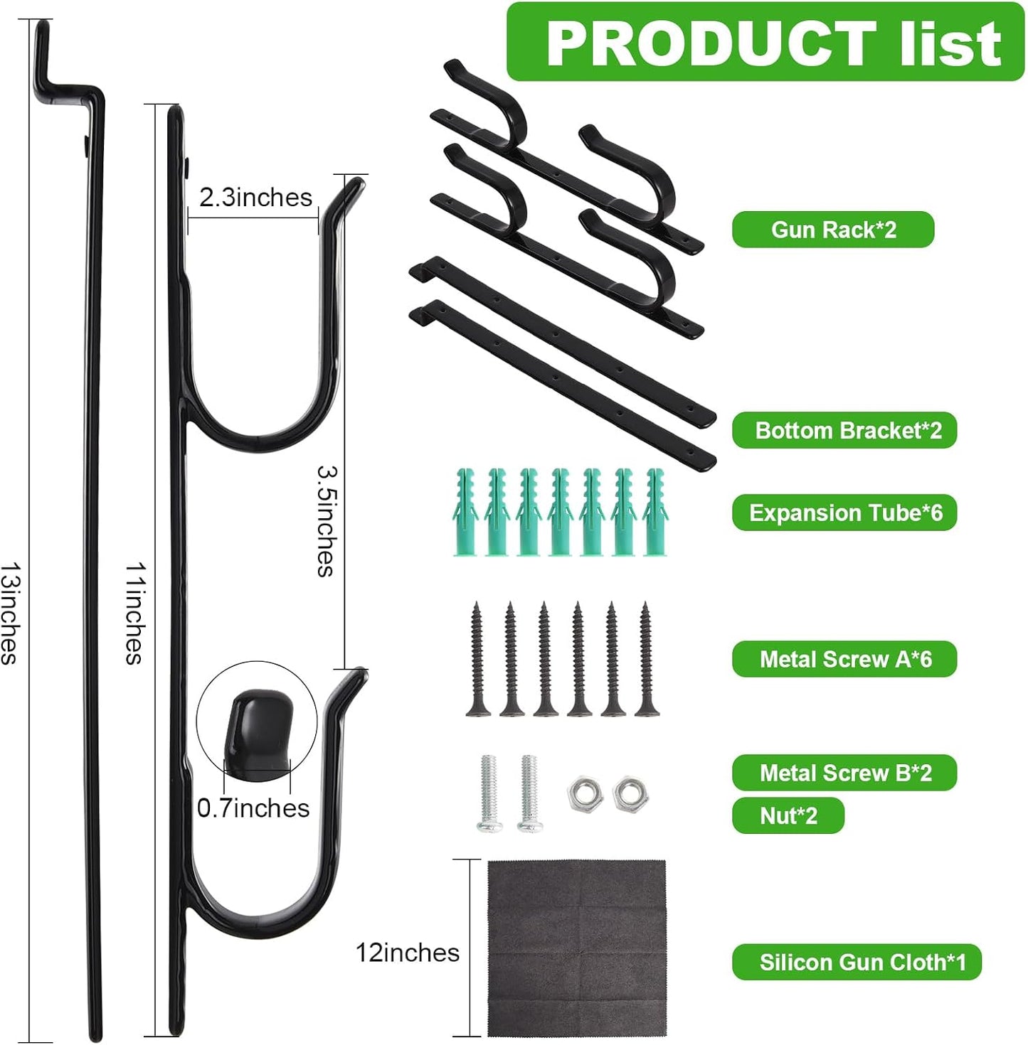 Estante pared camioneta 14-25" acero ajustable 2 pzas