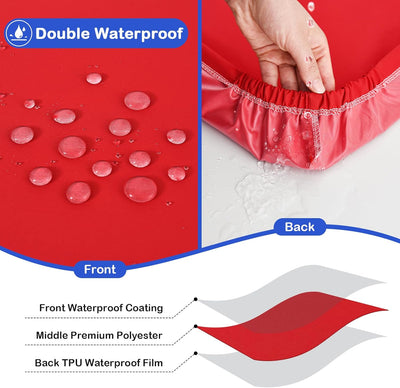 Mantel cuadrado poliéster 34x34pulg impermeable rojo