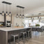 3 Luces Colgantes Isla Cocina Hierro Vidrio