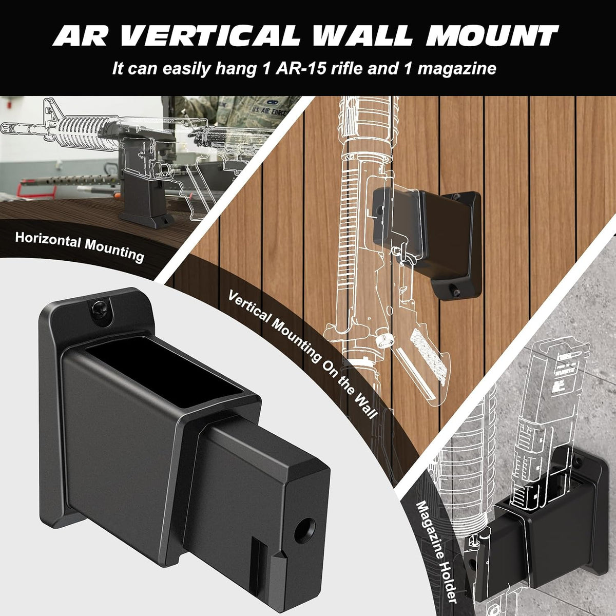 Soporte pared pantalla vertical con orificio seguridad