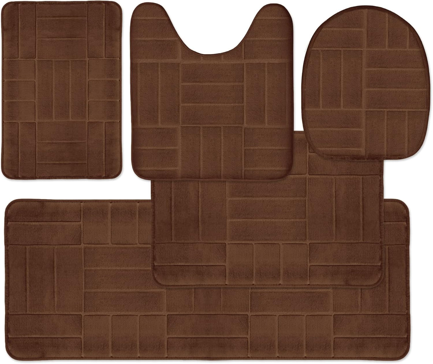 Set 5 Alfombras Baño Espuma Viscoelástica Antiderrapante