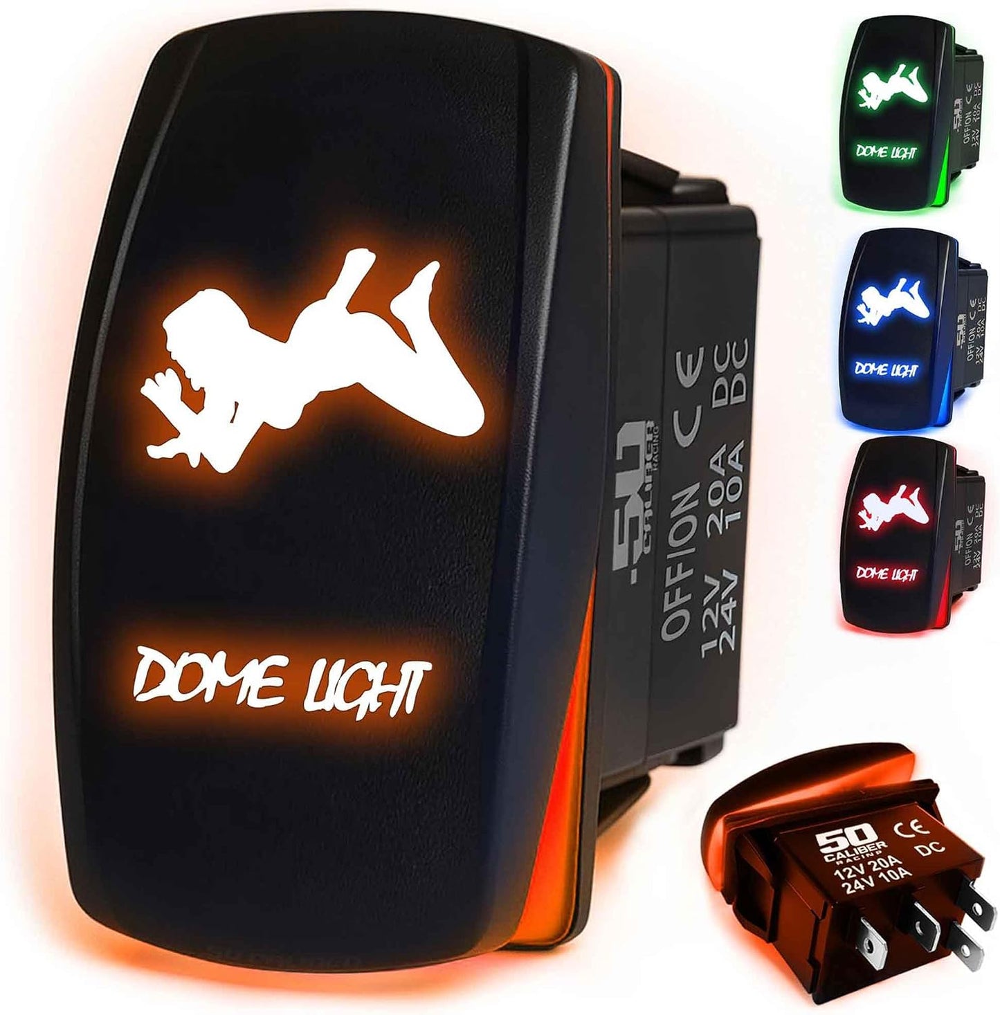 Interruptor basculante impermeable 12 V con luz LED azul