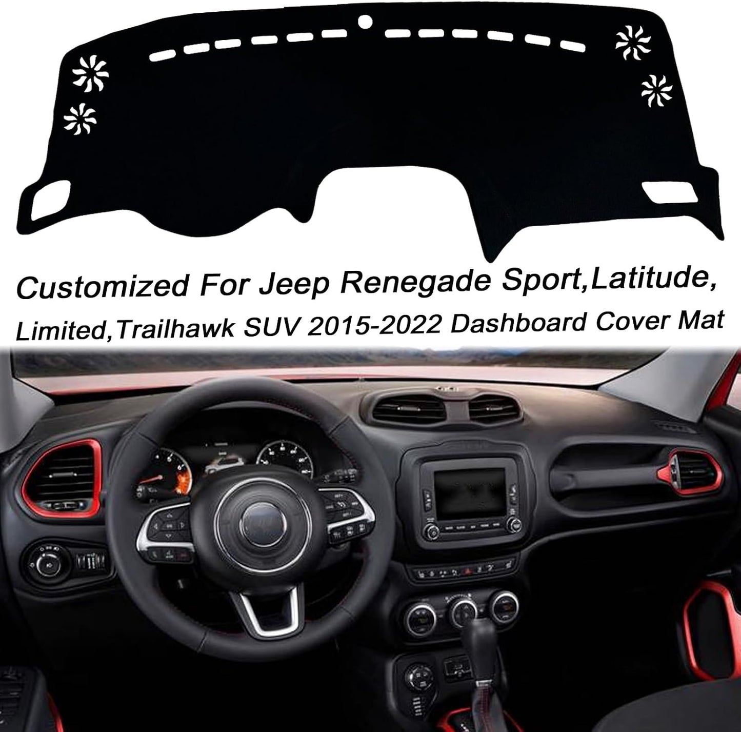 Funda salpicadero Jeep Renegade 15-22 UV borde negro