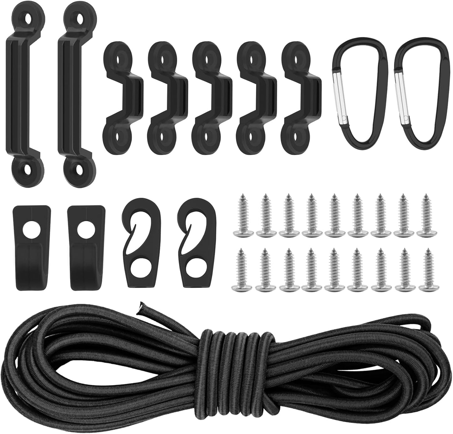 Set cuerdas elásticas kayak 9.8ft con 2 ganchos y 7 ojales