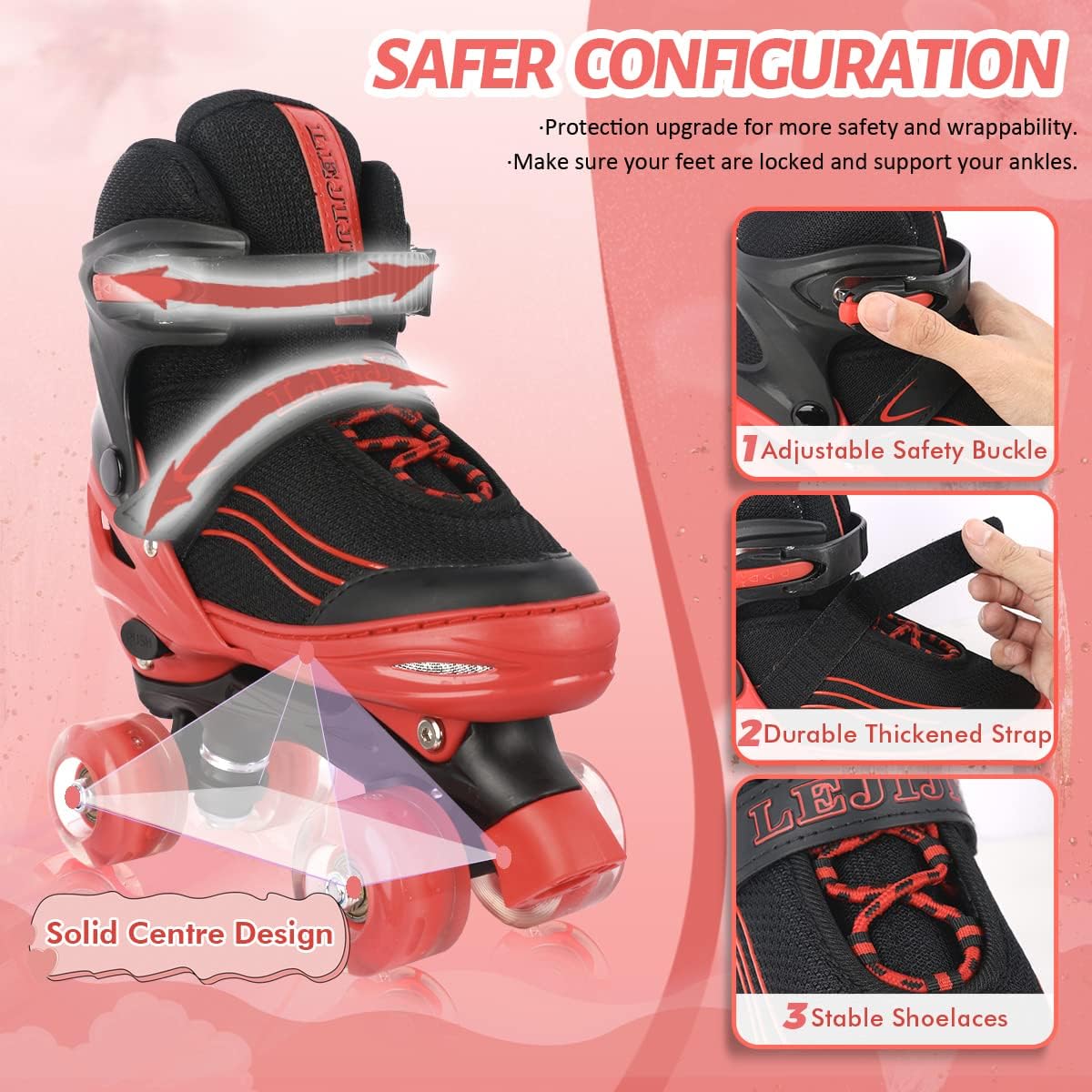 Patines cuádruples ajustables para niños con ruedas