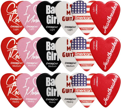 Púas corazón set 18 pzas ligero medio pesado