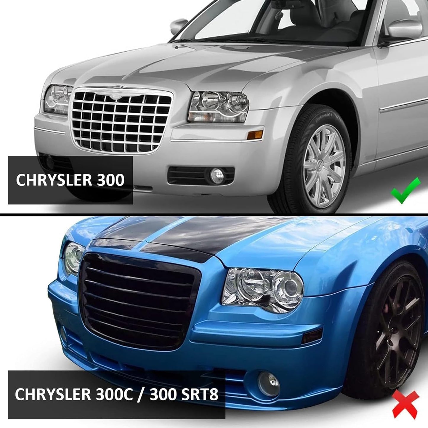 Montaje faros comp Chrysler 300 halógeno negro
