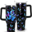 Vaso mariposa acero inox 40oz con tapa y pajilla