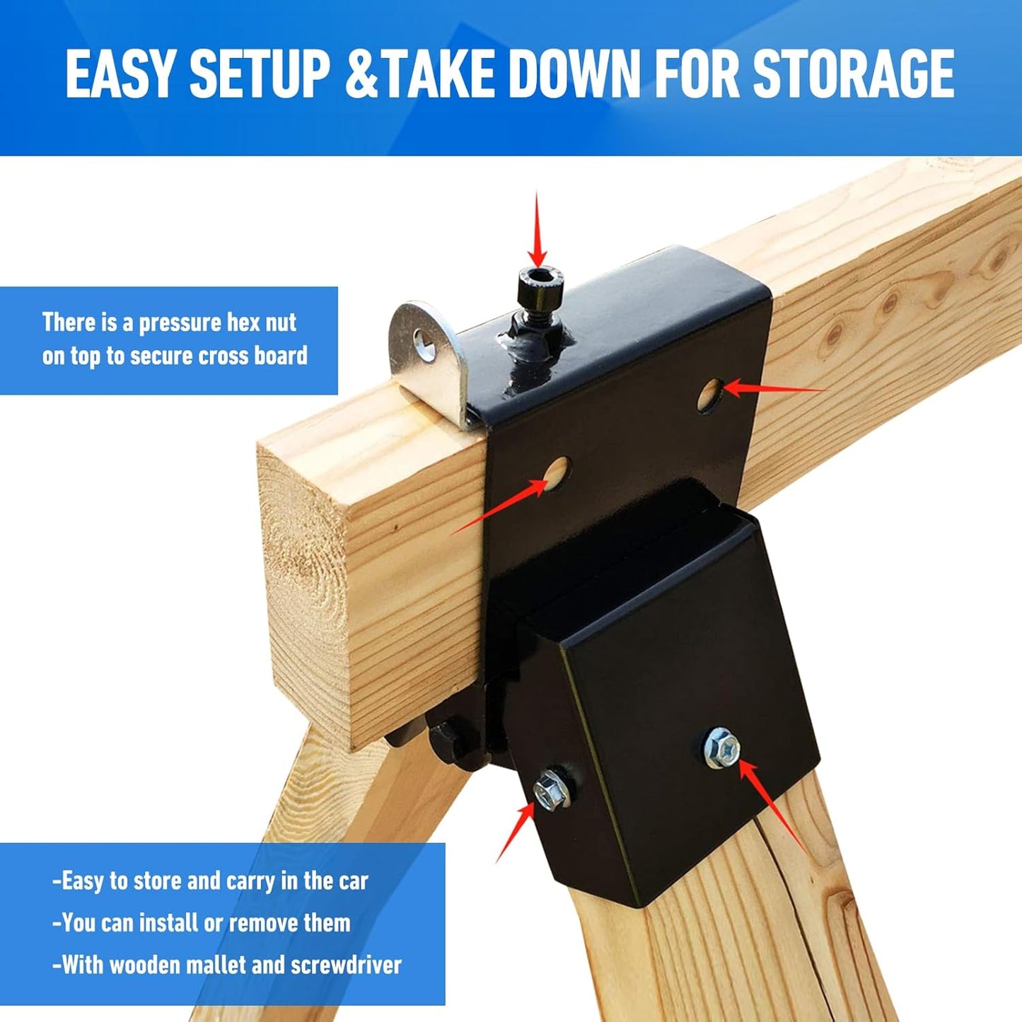 Kit soporte objetivo 2x4 resistente pack 2