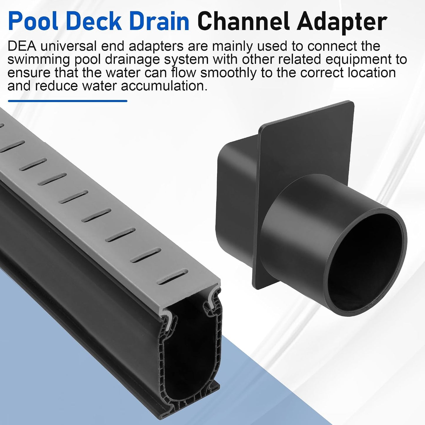 Adaptador drenaje piscina para tubo 1 1/2" negro