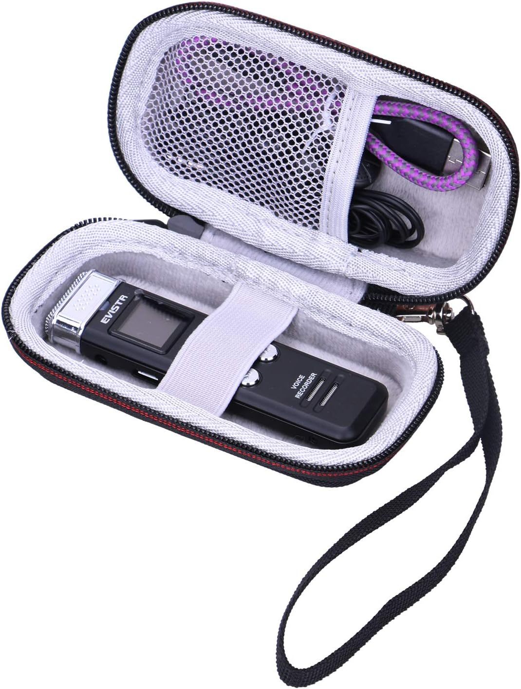Funda grabadora voz activada por voz 4.1x2.1x0.7 negrogris