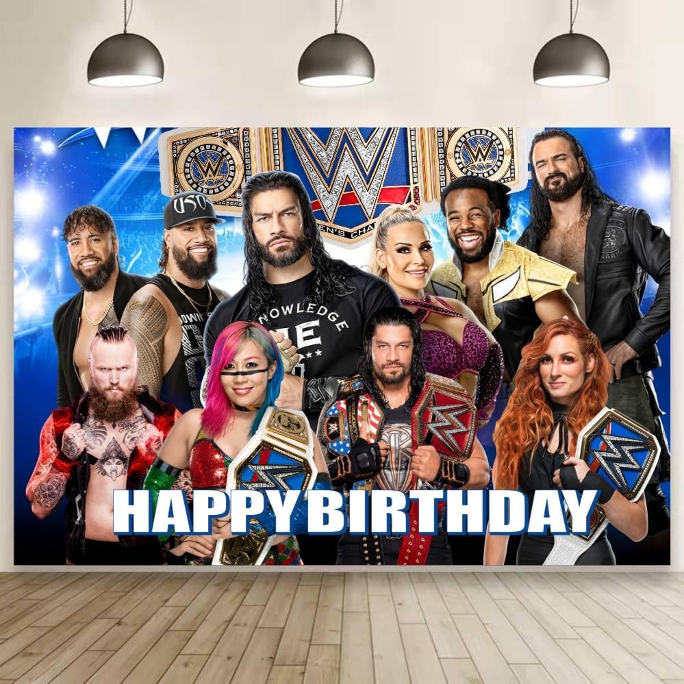 Fondo lucha libre para fiestas cumpleaños 5x3pies