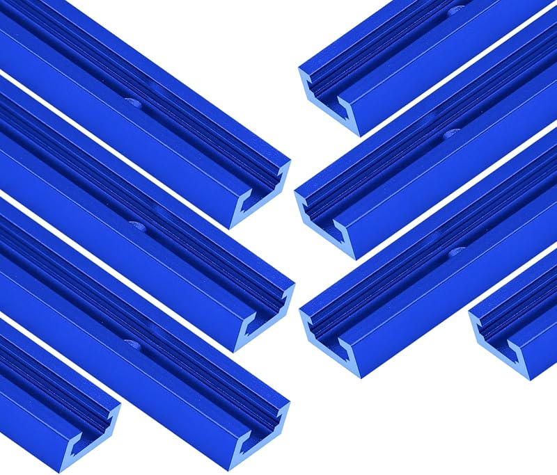 8 Rieles en T Aluminio 12pulg Azul Carpintería