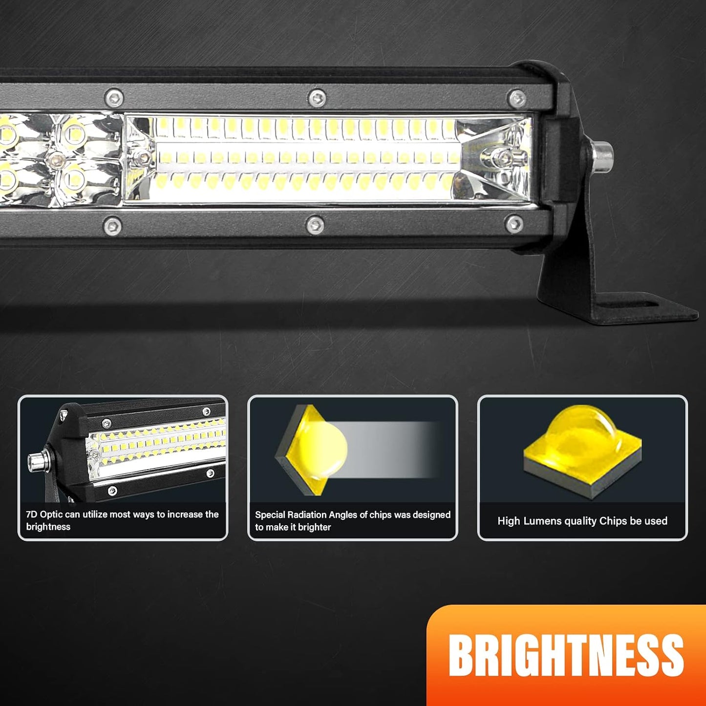 Barra luz LED 24pulg 12-24V IP67 impermeable haz puntual 4x4