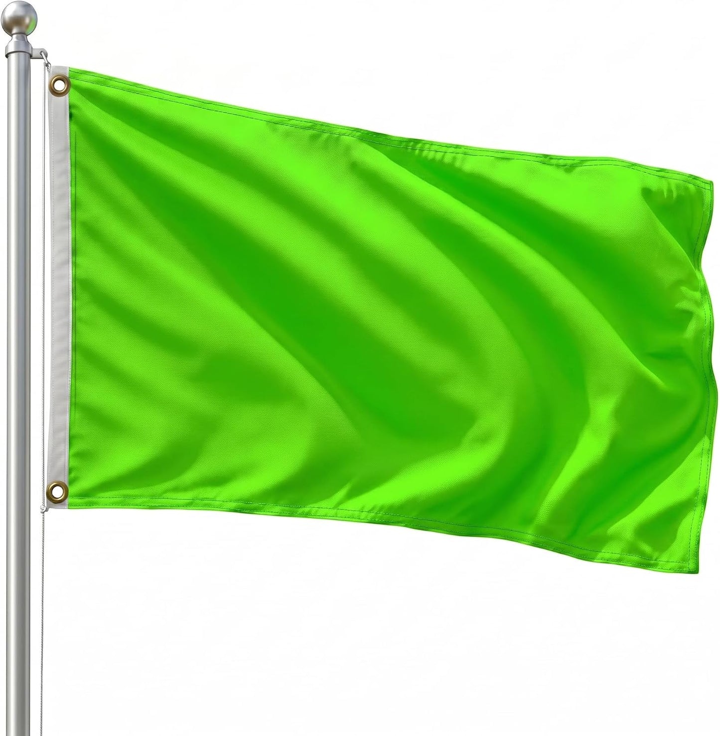 Bandera verde neón 2x3pies resistente UV poliéster con ojales