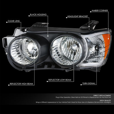 Faro delantero izquierdo Chevy Sonic 12-16 bisel negro