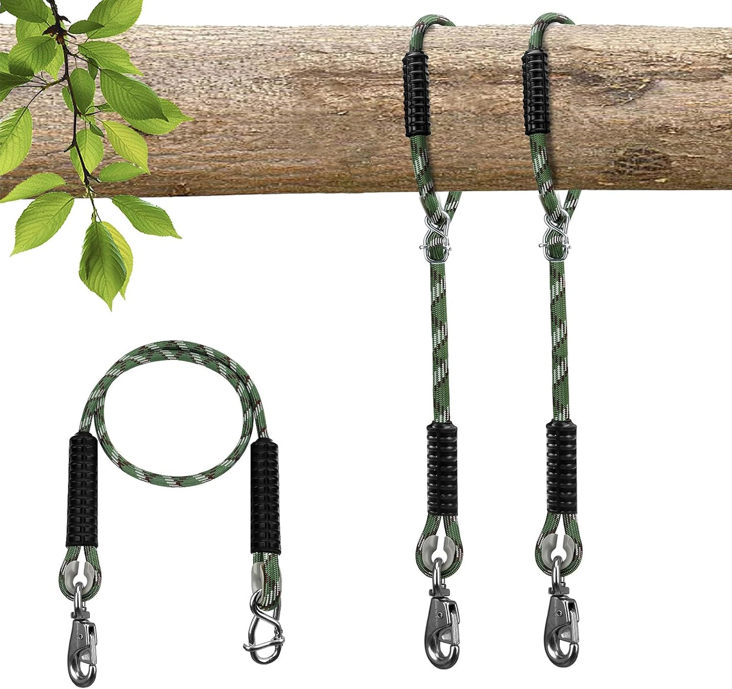 Cuerdas ajustables para columpio de árbol 7.25pies rotación 360