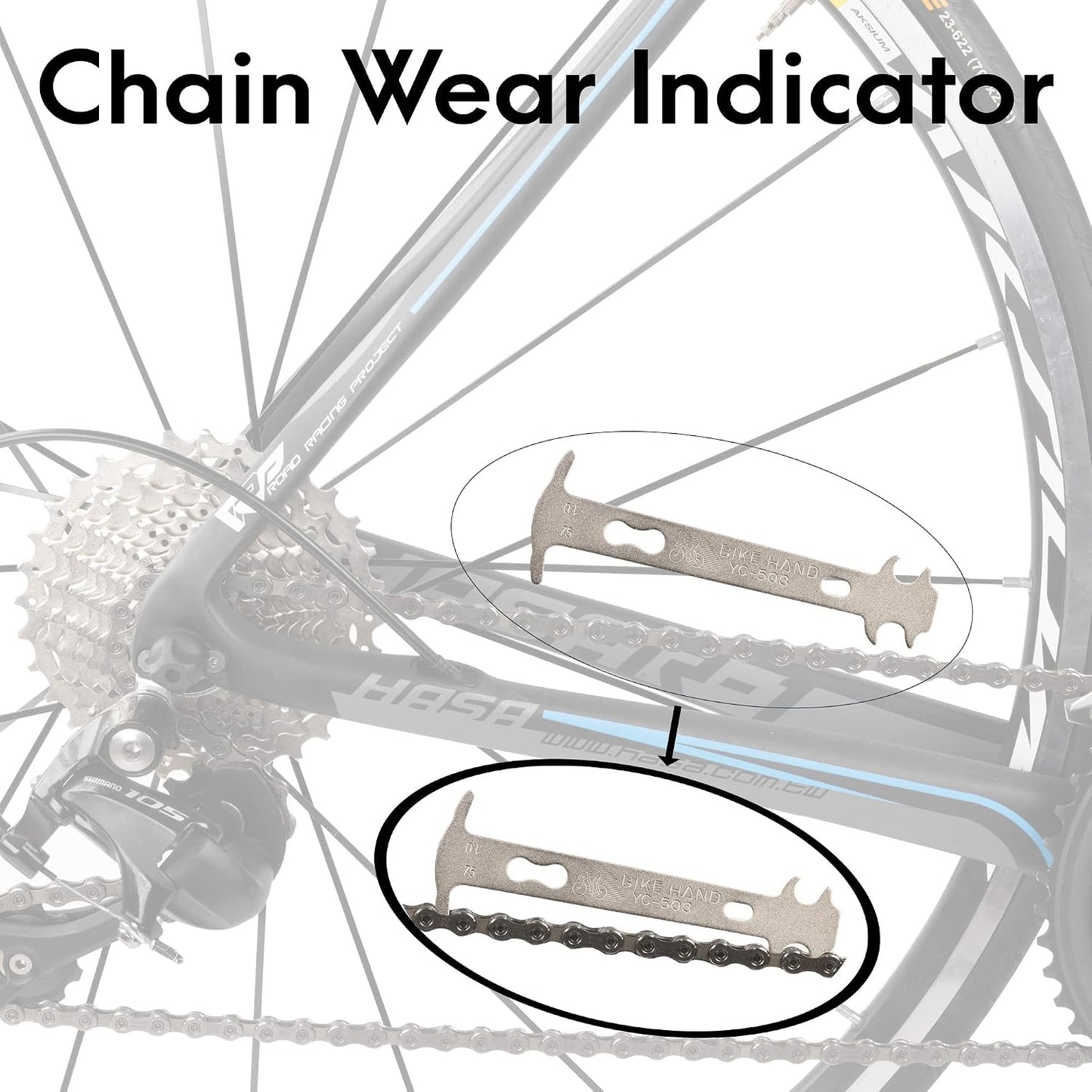 Kit herramientas cadena bicicleta comprobador desgaste