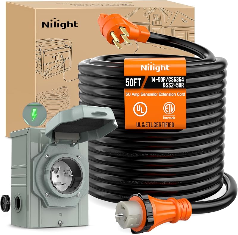 Cable extensión generador 50A 50" 125/250V STW ETL