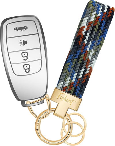 Llavero elástico universal para auto con 3 llaveros antipérdida