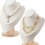 2 Soportes Terciopelo Beige Base Bambú Ajustable