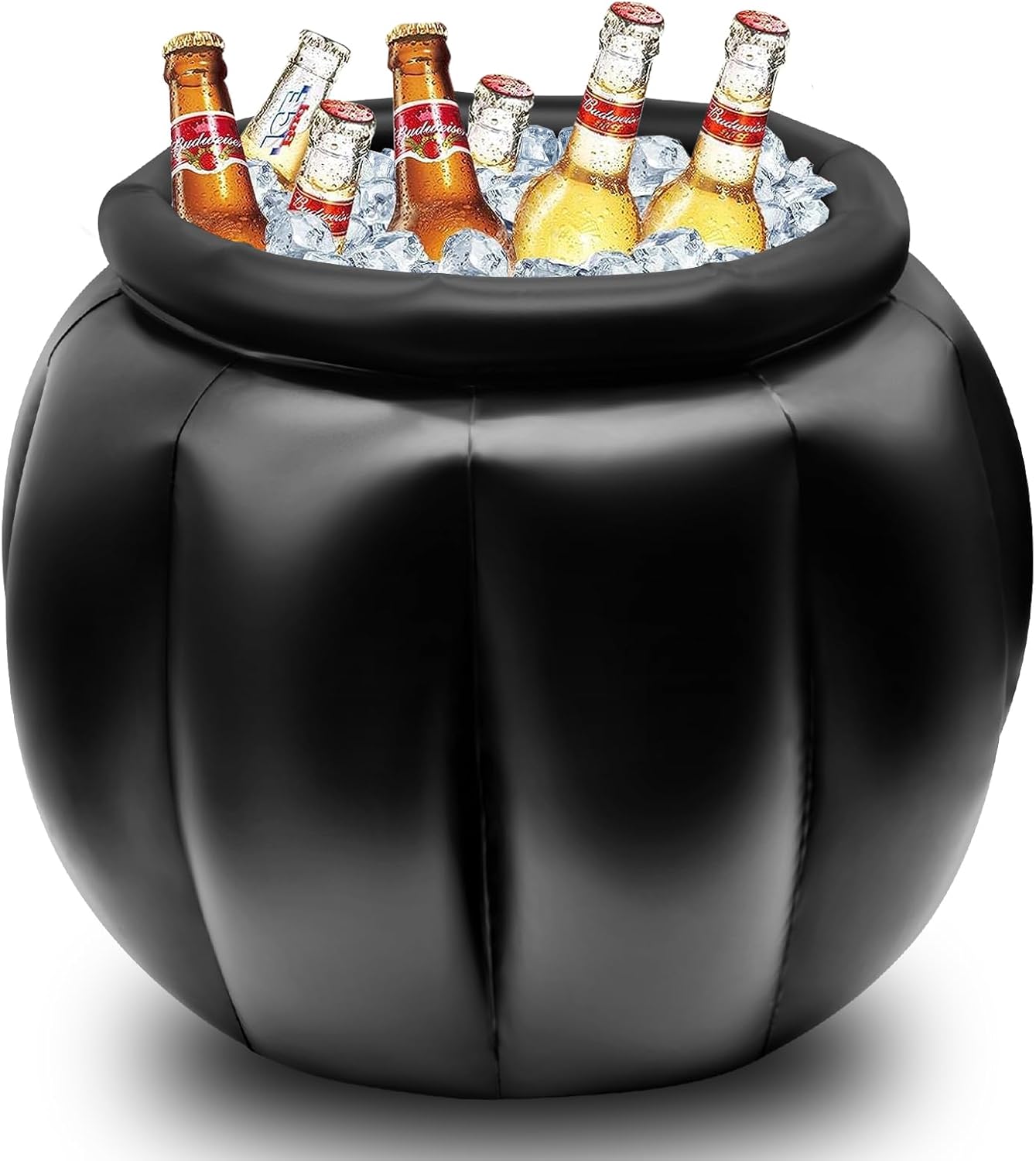 Caldero inflable negro 22x18" soporte bebidas fiestas