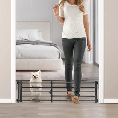 Puerta para perros ancha de metal montaje a presión 10pulg