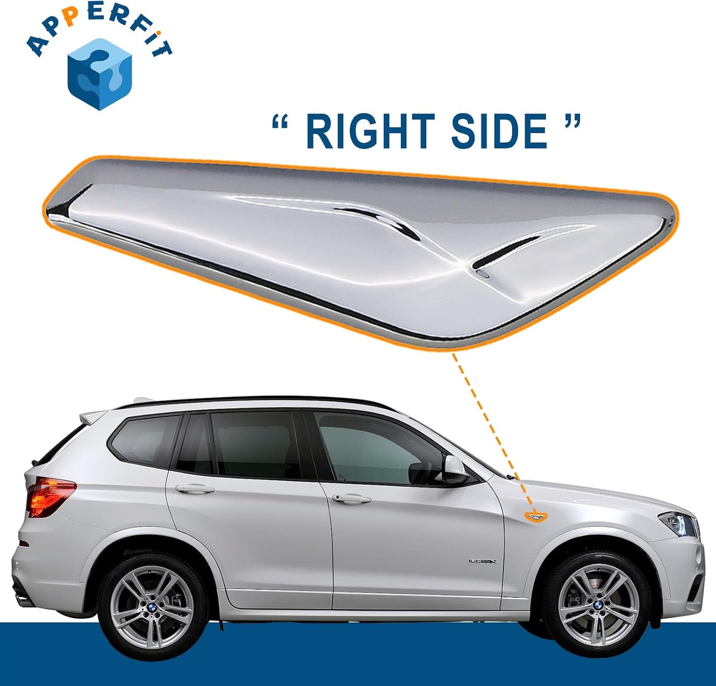 Guardabarros delantero cromo lado derecho BMW X3 F25 X4