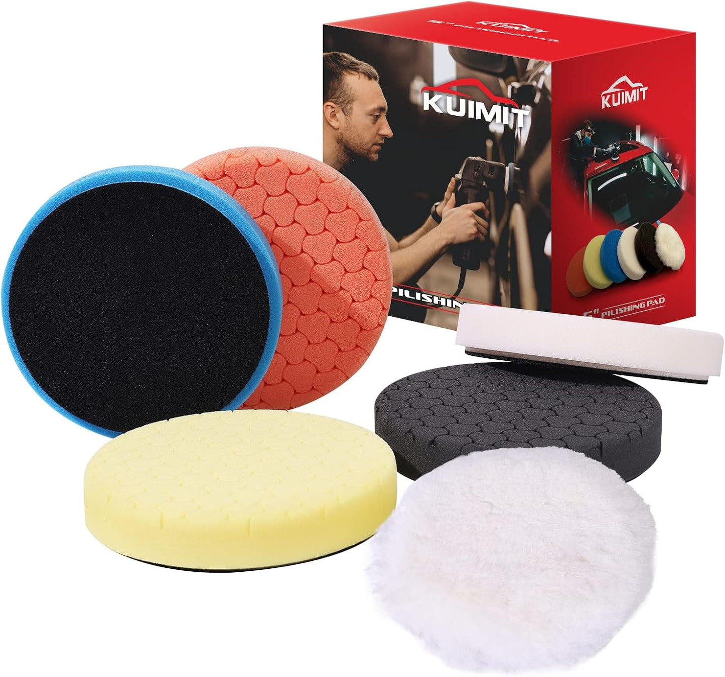 Kit almohadillas pulido 6 pulg 6 pzas para placa respaldo coche