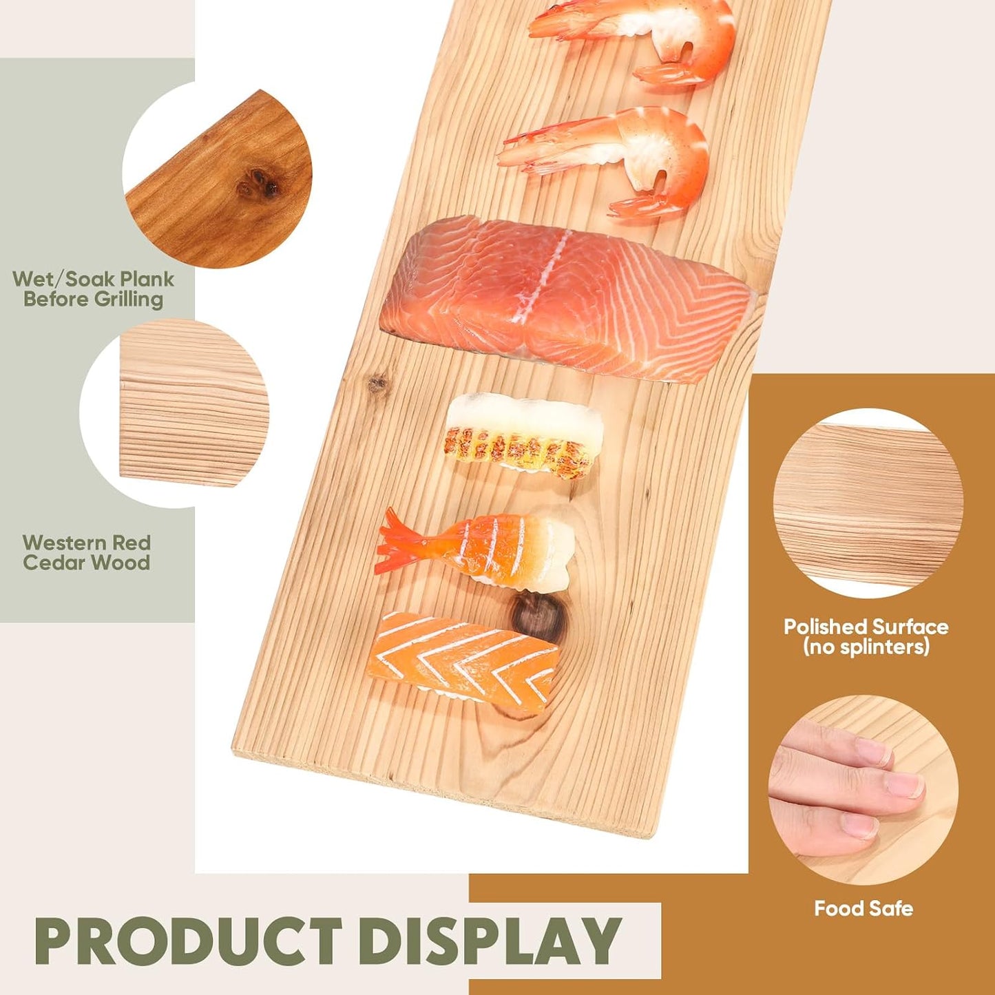 Tablones cedro XL XXL para asar salmón carne pescado