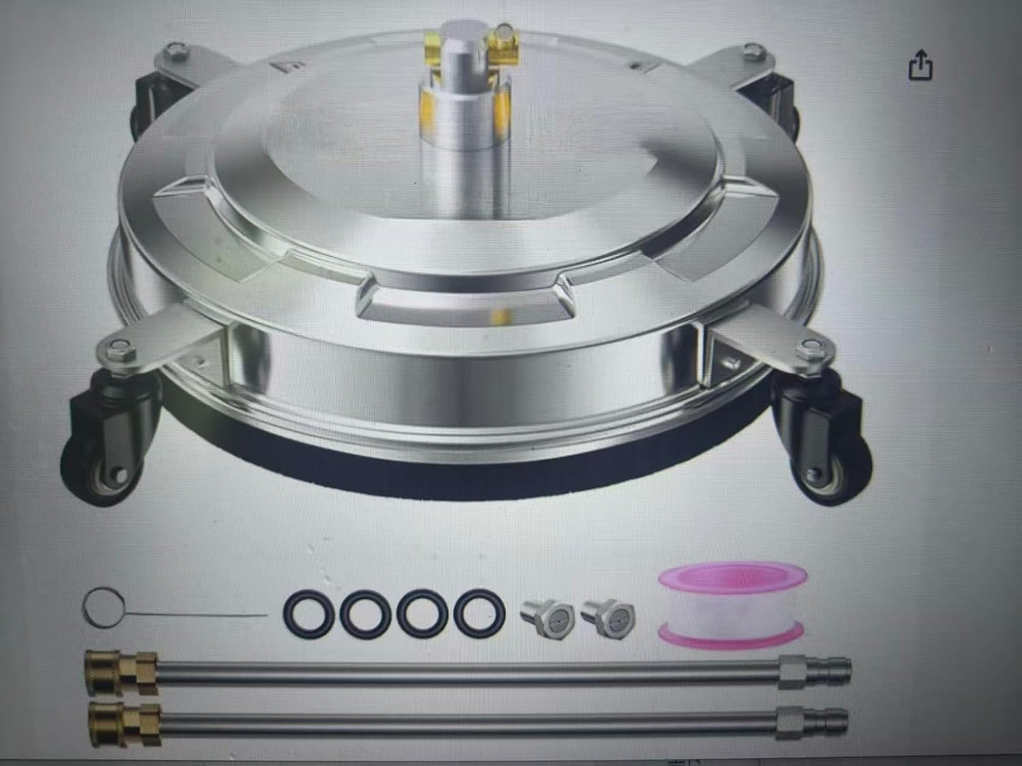 Limpiador superficies 4 ruedas acero inox 14.5pulg plateado