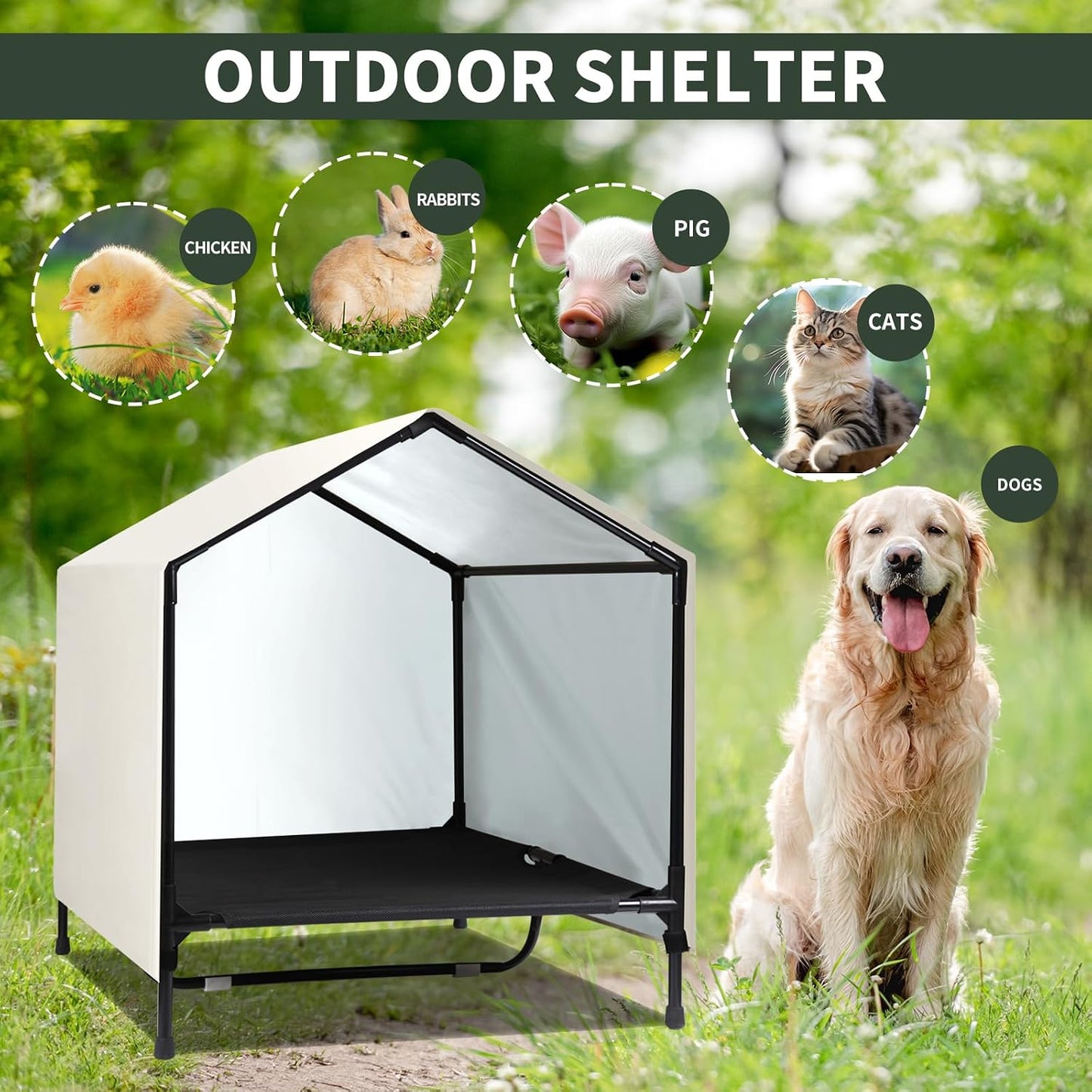 Casa para perros 30x25pulg impermeable