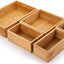 Set 5 cajas organizadoras bambú para oficina cocina