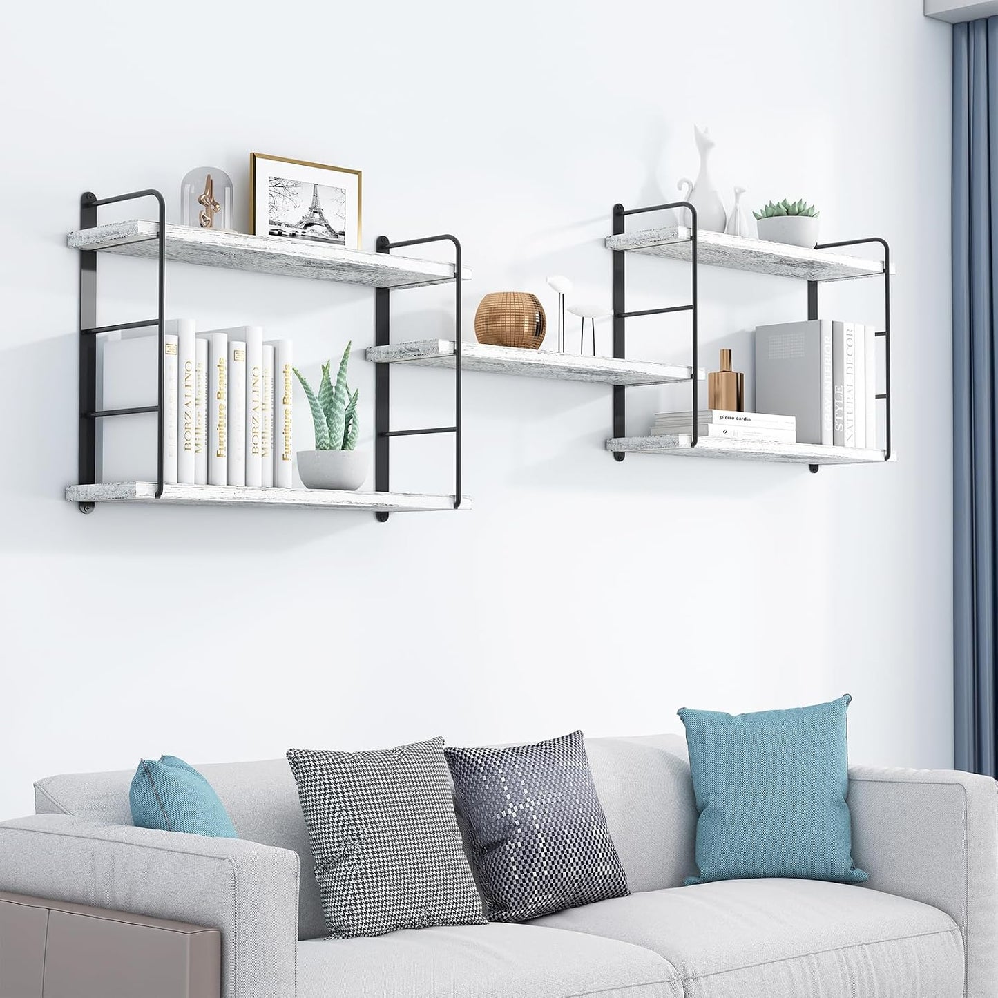Estantes flotantes de madera para pared habitación