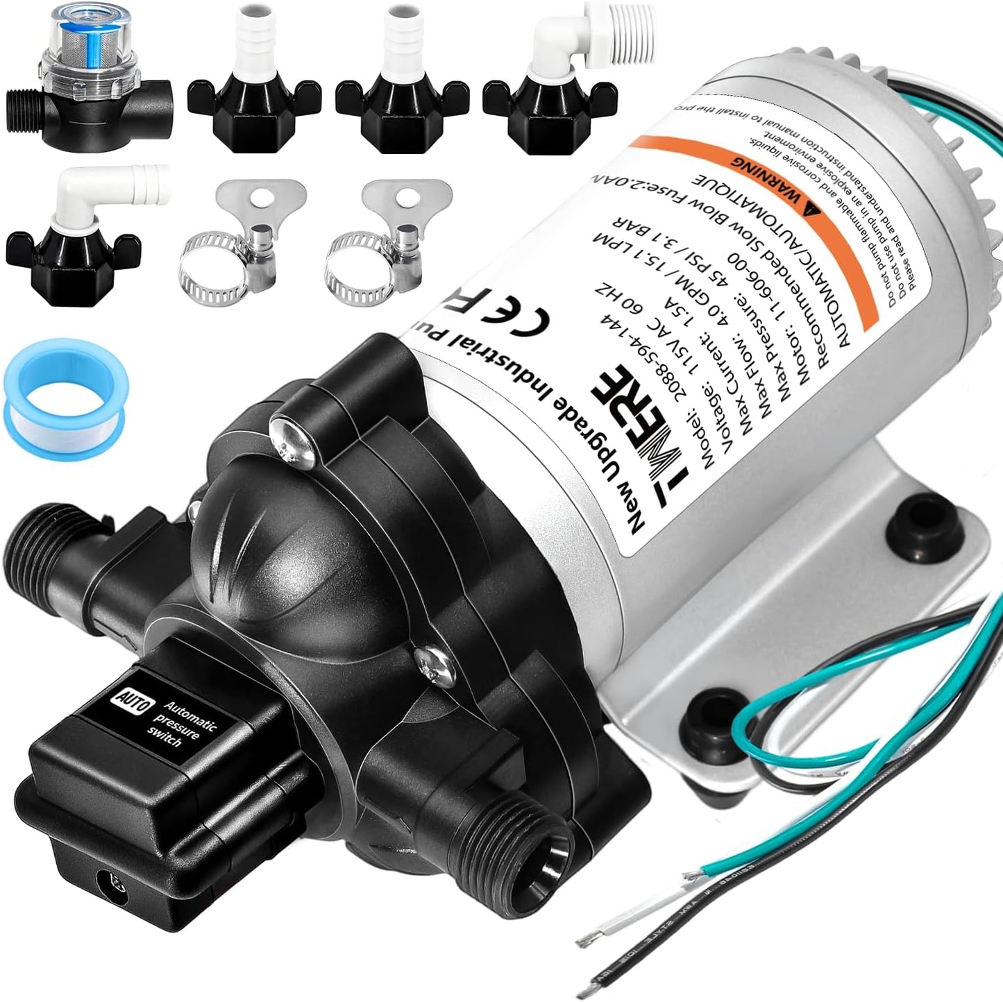 Bomba diafragma industrial 1/2" 115V 198GPH