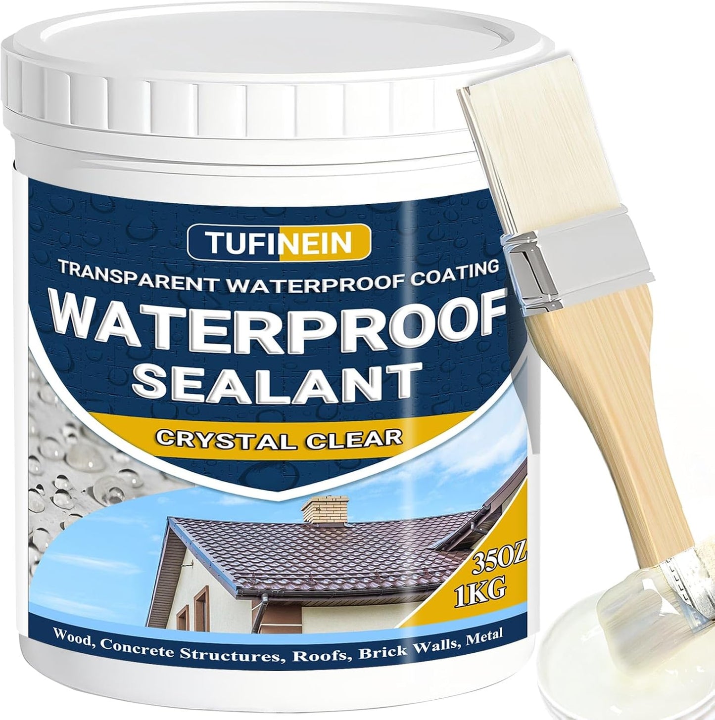 Sellador transparente impermeable 35oz para techos y jardín