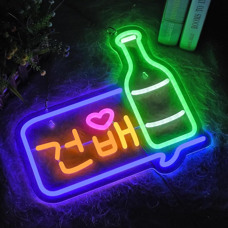 Letrero neón Cheers LED para bar Soju USB