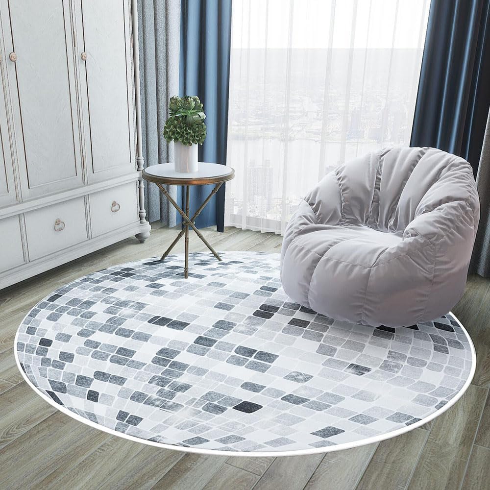 Alfombras redondas antideslizantes baño dormitorio 2ft gris