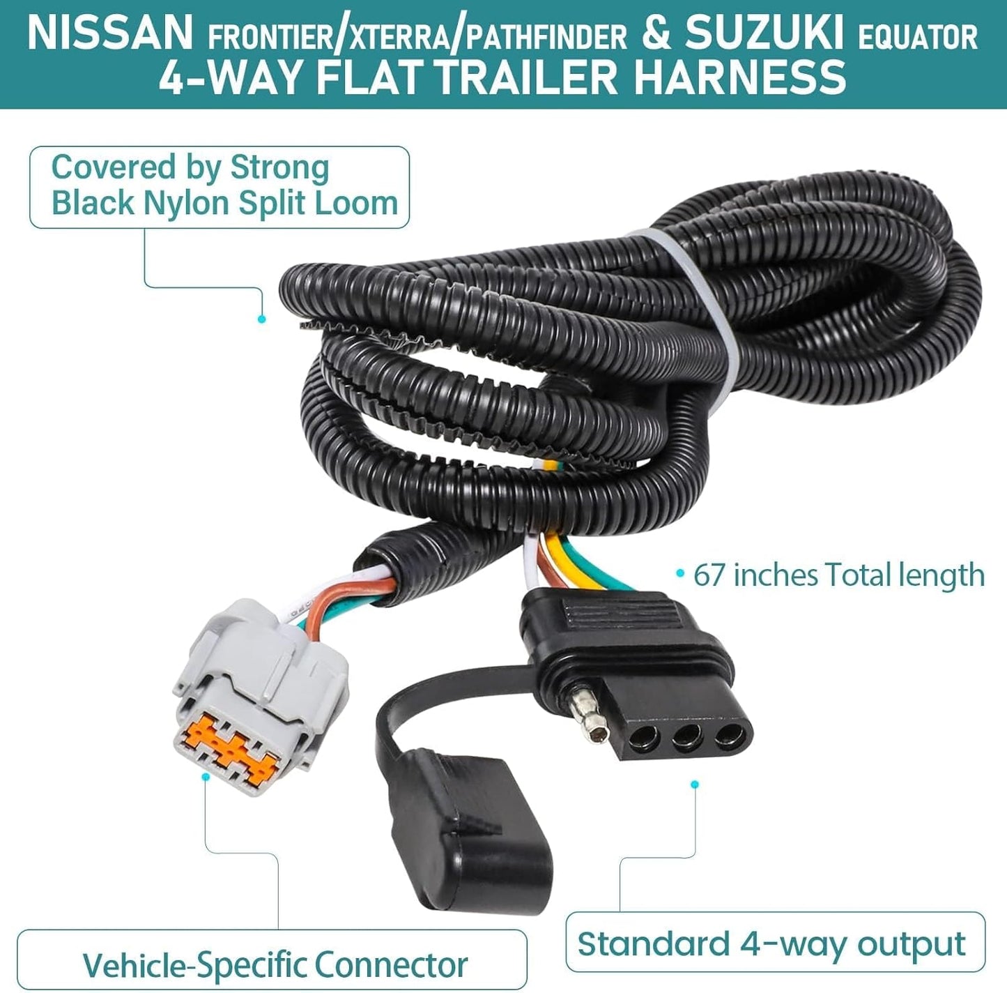 Arnés cableado remolque 4 vías Nissan Frontier Xterra 05-25