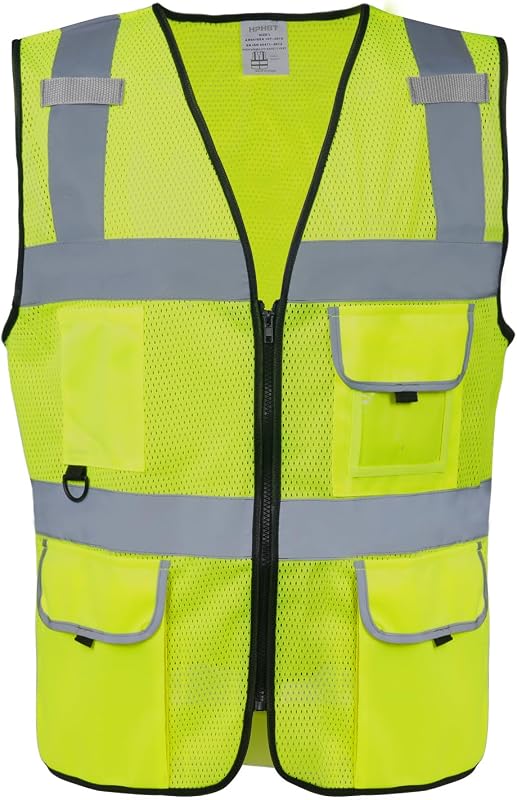 Chaleco seguridad reflectante alta visibilidad clase 2 5 bolsillos