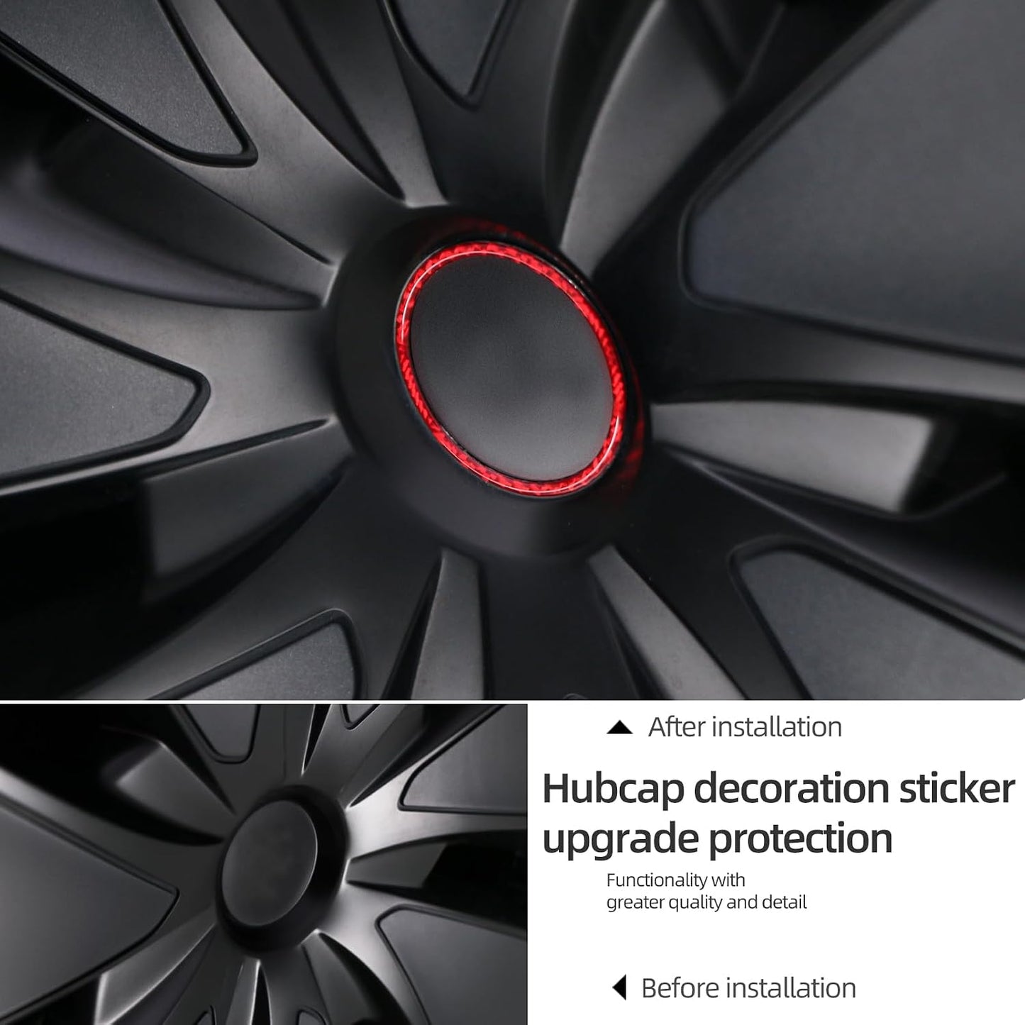 Adhesivo decorativo rueda Tesla Model 3 Y 2020-26 rojo