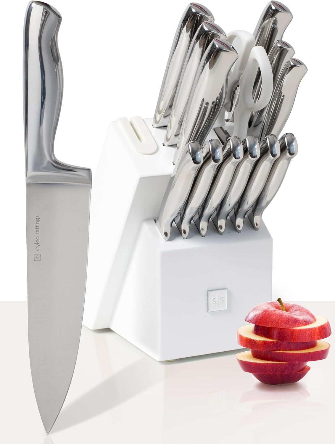 Set 14 Pzas Cuchillos Acero Inox Bloque con Afilador