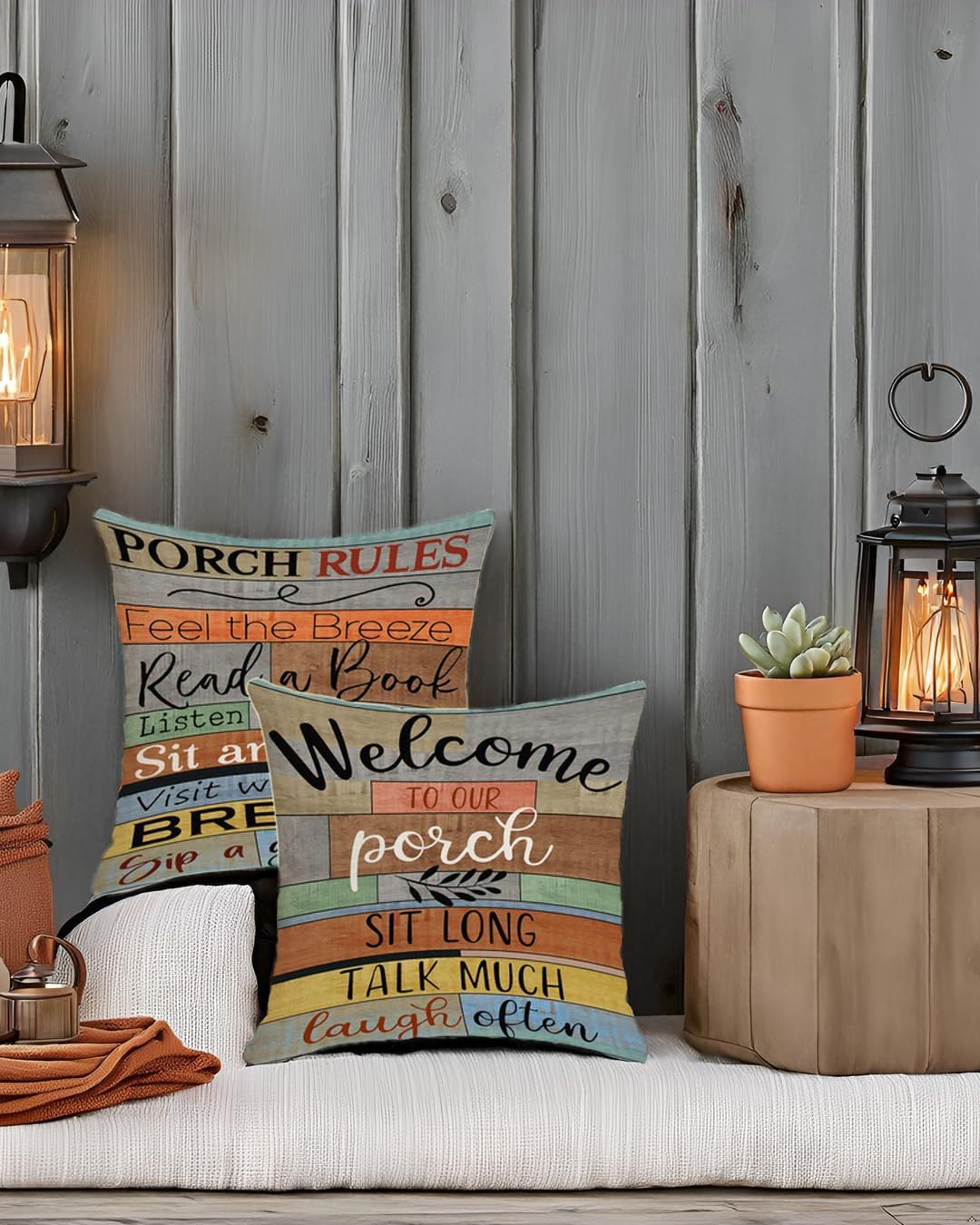Fundas almohada decorativas lino 18x18 para exterior