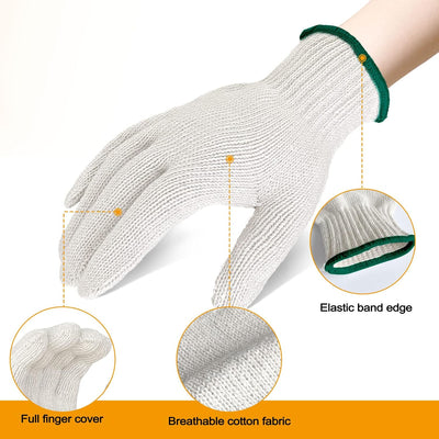 12 Pzas Guantes Algodón para Barbacoa Cocina Talla Extra Grande
